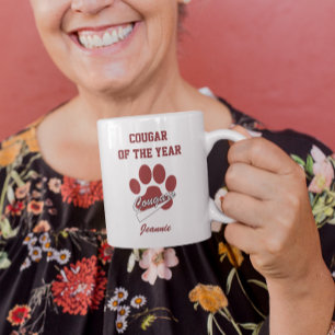 Caneca De Café Em Dois Tons Puma do marrom engraçado do ano