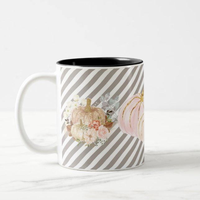 Caneca De Café Em Dois Tons Pumpkin Autumn Lepard Mug (Esquerda)
