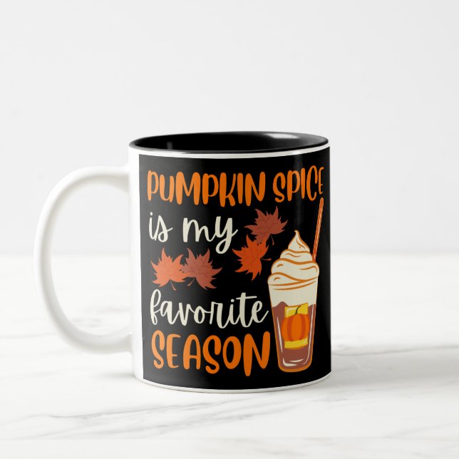 Caneca De Café Em Dois Tons Pumpkin Spice É Minha Época Favorita (Esquerda)