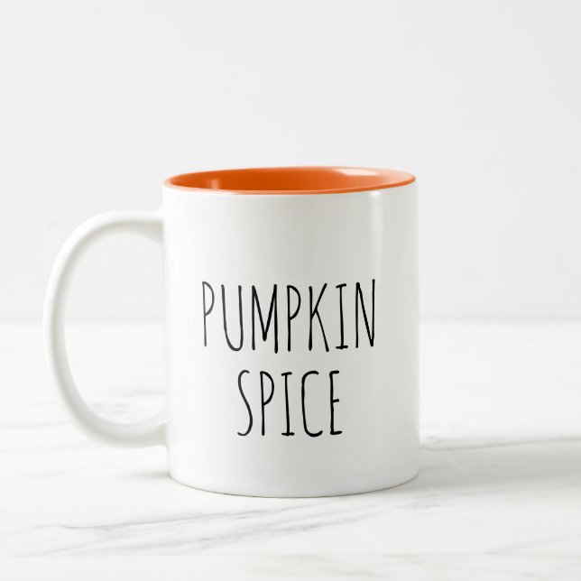 Caneca De Café Em Dois Tons Pumpkin Spice Simples (Esquerda)