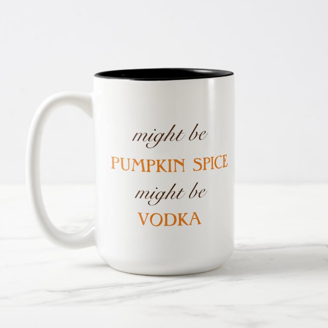 Caneca De Café Em Dois Tons Pumpkin Spice Vodka Queda Engraçada (Esquerda)