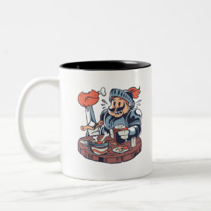 Caneca De Café Em Dois Tons Punição Divertida de Comida de Frango