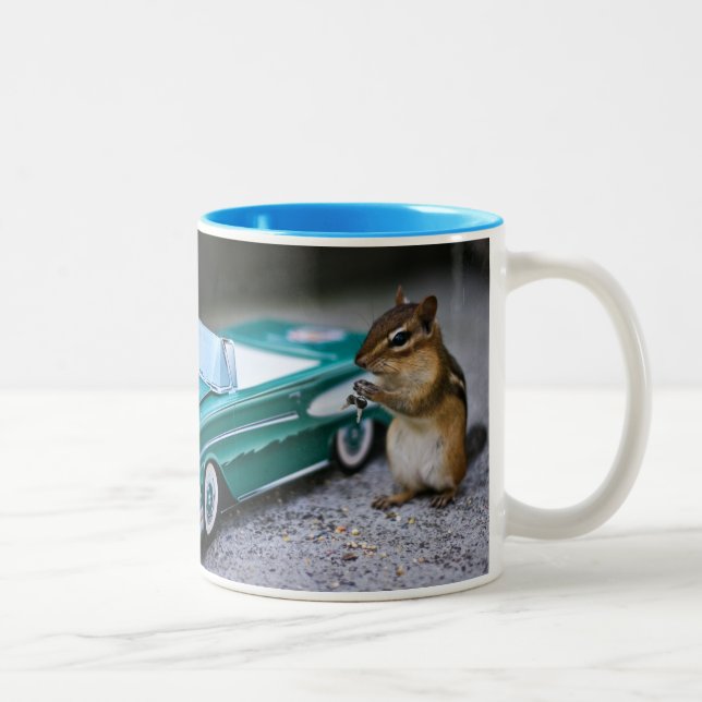Caneca De Café Em Dois Tons Punk do Chipmunk - "conduz como um animal! " (Direita)