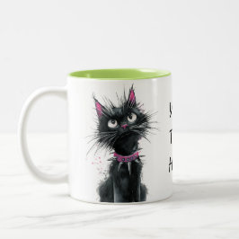 Caneca De Café Em Dois Tons Punk Purrfection Mug – Spiky Attitude, Feline Sass