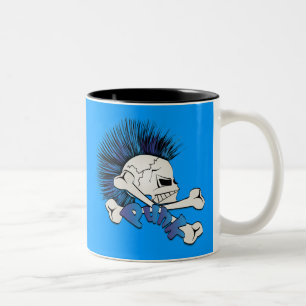 Caneca De Café Em Dois Tons Punk Skull