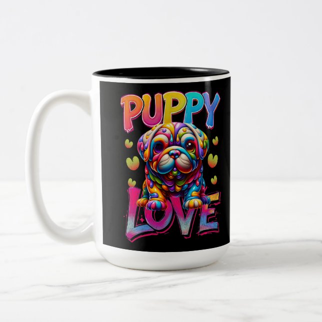 Caneca De Café Em Dois Tons Puppy Love (Esquerda)