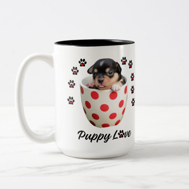 Caneca De Café Em Dois Tons Puppy Love Mug (Esquerda)