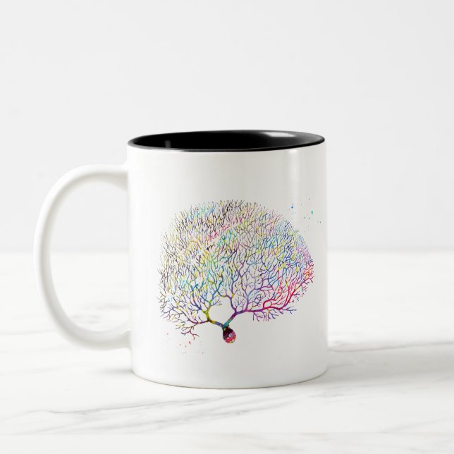 Caneca De Café Em Dois Tons Purkinje Neuron (Esquerda)