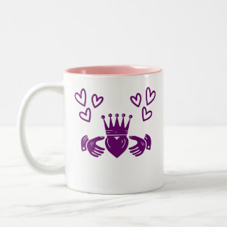 Caneca De Café Em Dois Tons Purple Claddagh Ring Coffee Mug