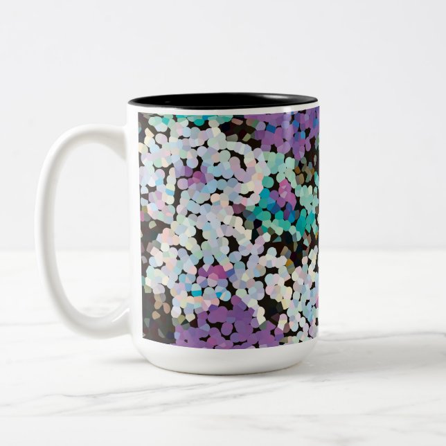 Caneca De Café Em Dois Tons Purple Crystal Floral Blooms (Esquerda)
