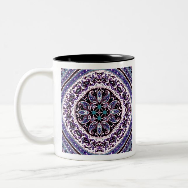 Caneca De Café Em Dois Tons Purple Mandala (Esquerda)
