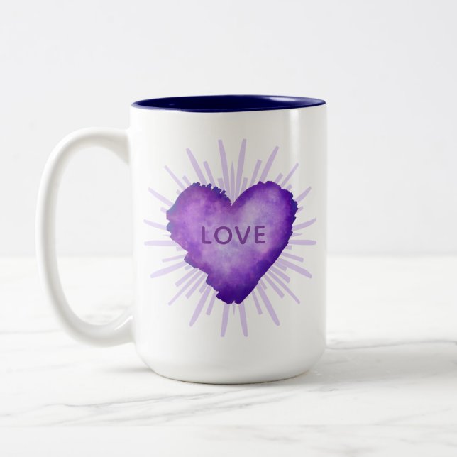 Caneca De Café Em Dois Tons Purple Revolution with LOVE (Esquerda)