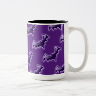 Caneca De Café Em Dois Tons Púrpura Bats Noturnos