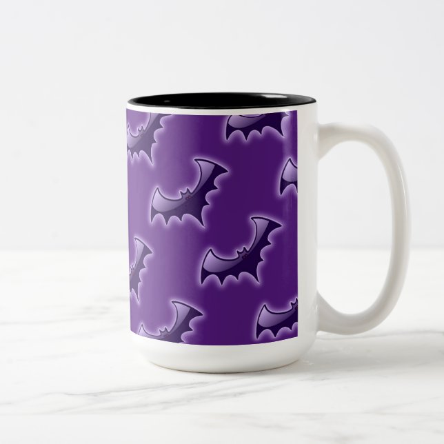 Caneca De Café Em Dois Tons Púrpura Bats Noturnos (Direita)