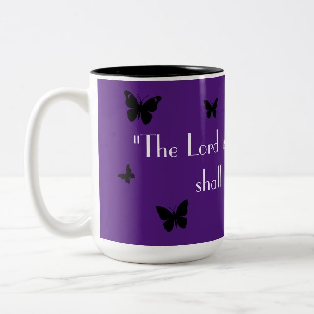 Caneca De Café Em Dois Tons Púrpura Borboleta Faith Mug (Esquerda)