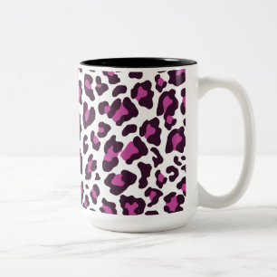Caneca De Café Em Dois Tons Púrpura de Leopardo