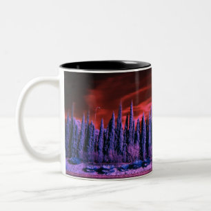 Caneca De Café Em Dois Tons púrpura do céu de inverno