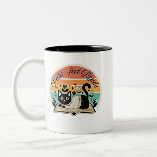 Caneca De Café Em Dois Tons Purr-fect lê gatos engraçados