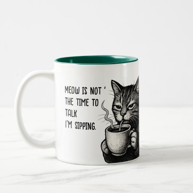 Caneca De Café Em Dois Tons Purr-fect Mornings Mug (Esquerda)