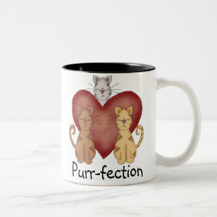 Caneca De Café Em Dois Tons Purr-fection dos gatos