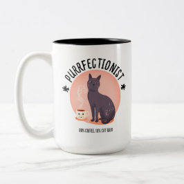 Caneca De Café Em Dois Tons Purrfectionist Cat Mom Coffee Lover Funny Quote