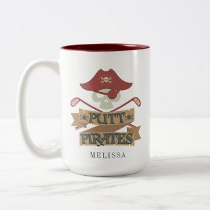 Caneca De Café Em Dois Tons Putt Pirates Personalizado Hobby de Golfe