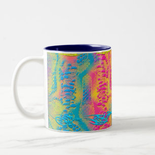Caneca De Café Em Dois Tons PYTHON - fractal decorativo moderno -
