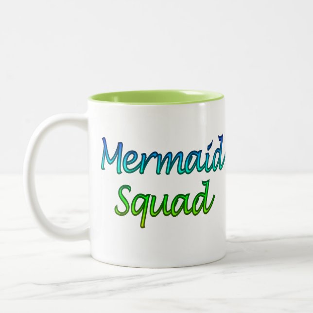 Caneca De Café Em Dois Tons Quadrado de Mermaid (Esquerda)