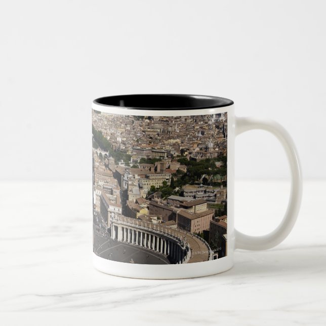 Caneca De Café Em Dois Tons Quadrado de St Peters, Roma (Direita)