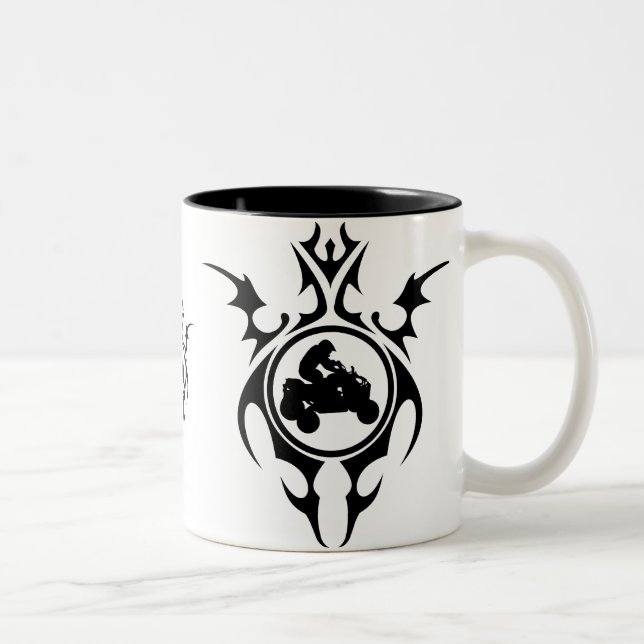 Caneca De Café Em Dois Tons quadras tribais (Direita)