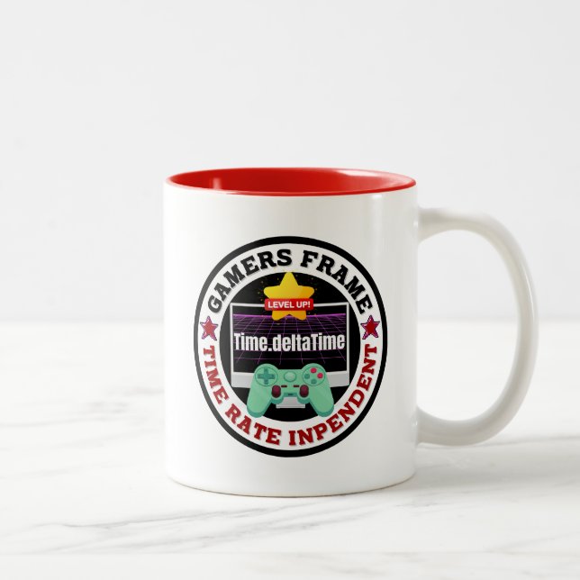 Caneca De Café Em Dois Tons Quadro de Gamers - Independente da Taxa de Tempo (Direita)