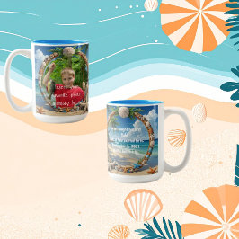 Caneca De Café Em Dois Tons Quadro de Praia Arenosa Personalizável com Foto e 