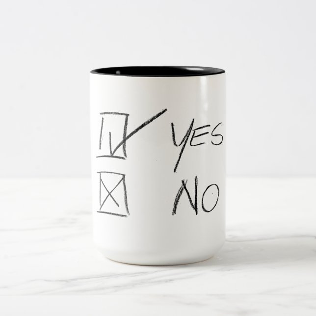 Caneca De Café Em Dois Tons Qual pergunta você precisa responder? (Centro)