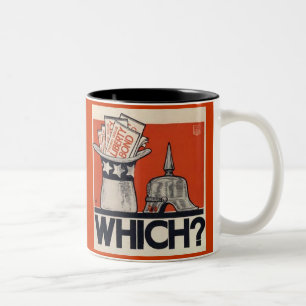 Caneca De Café Em Dois Tons Qual? Vintage WW1 bond da liberdade