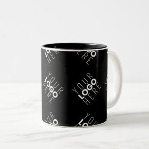Caneca De Café Em Dois Tons Qualquer logotipo ou imagem carregada   Padrão dis