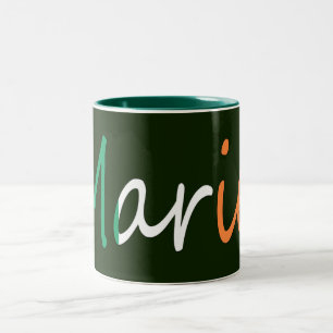 Caneca De Café Em Dois Tons Qualquer Nome Sobreposto no mugcn Irish Flag