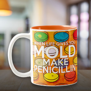 Caneca De Café Em Dois Tons QUANDO A VIDA LHE DÁ BOLOR Citação Divertida