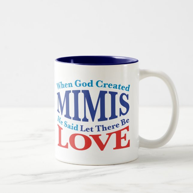 Caneca De Café Em Dois Tons Quando Deus Criou Mimis (Direita)