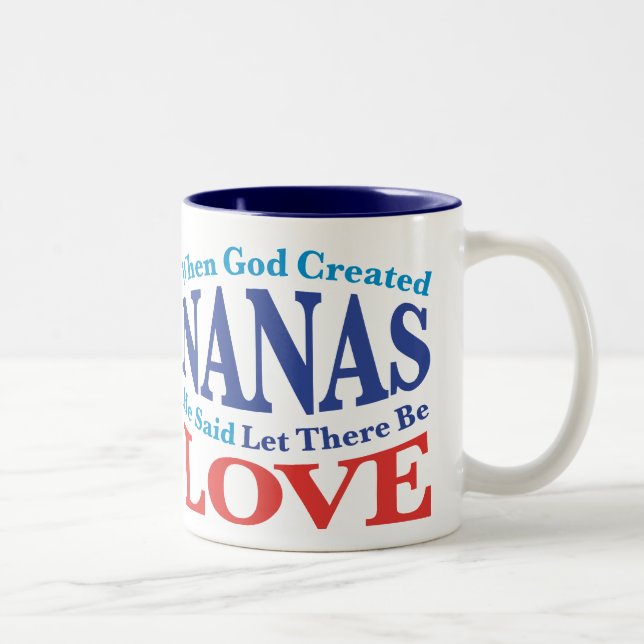 Caneca De Café Em Dois Tons Quando Deus Criou Nanas (Direita)