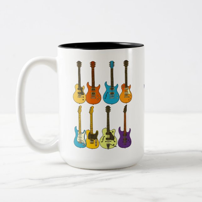 Caneca De Café Em Dois Tons Quantas guitarras eu preciso? (só mais uma) (Esquerda)
