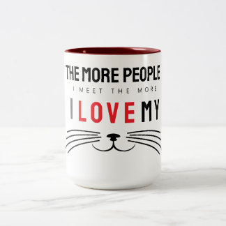 Caneca De Café Em Dois Tons Quanto Mais Pessoas Eu Encontro Mais Eu Amo Os Gat