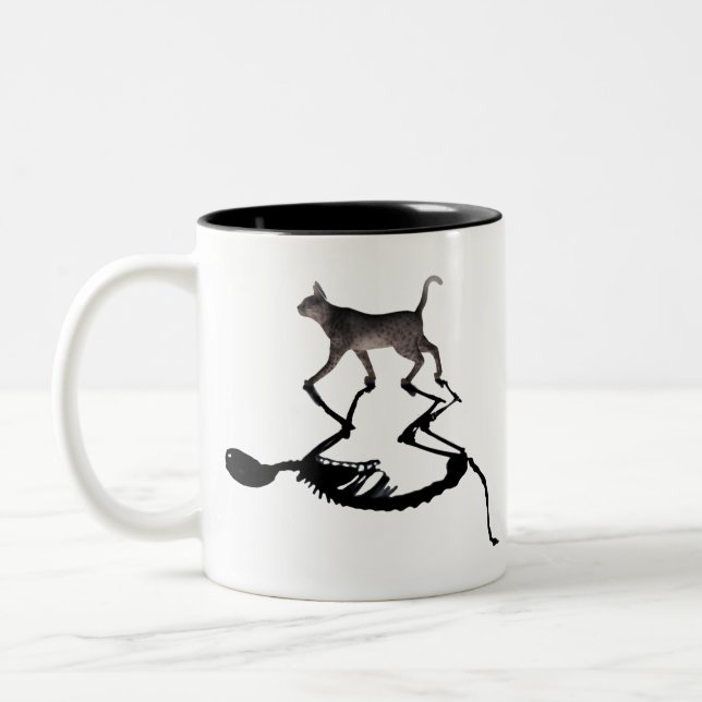 Caneca De Café Em Dois Tons Quantum Schrodinger Cat (Esquerda)
