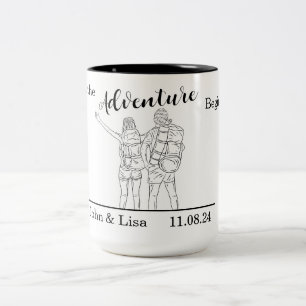 Caneca De Café Em Dois Tons Que comece a aventura