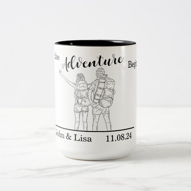 Caneca De Café Em Dois Tons Que comece a aventura (Centro)
