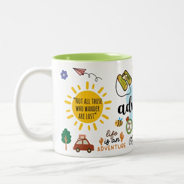 Caneca De Café Em Dois Tons Que Comece A Aventura (Esquerda)