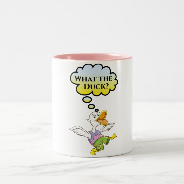 Caneca De Café Em Dois Tons Que Duck? Coffee Mug (Centro)