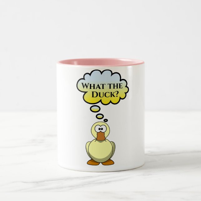 Caneca De Café Em Dois Tons Que Duck? Coffee Mug (Centro)