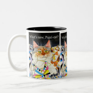 Caneca De Café Em Dois Tons Que é Pucci-gato novo?