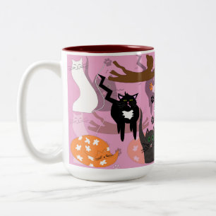 Caneca De Café Em Dois Tons Que gatos tão diferentes.