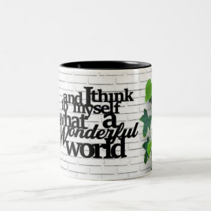 CANECA DE CAFÉ EM DOIS TONS **QUE MUNDO MARAVILHOSO**